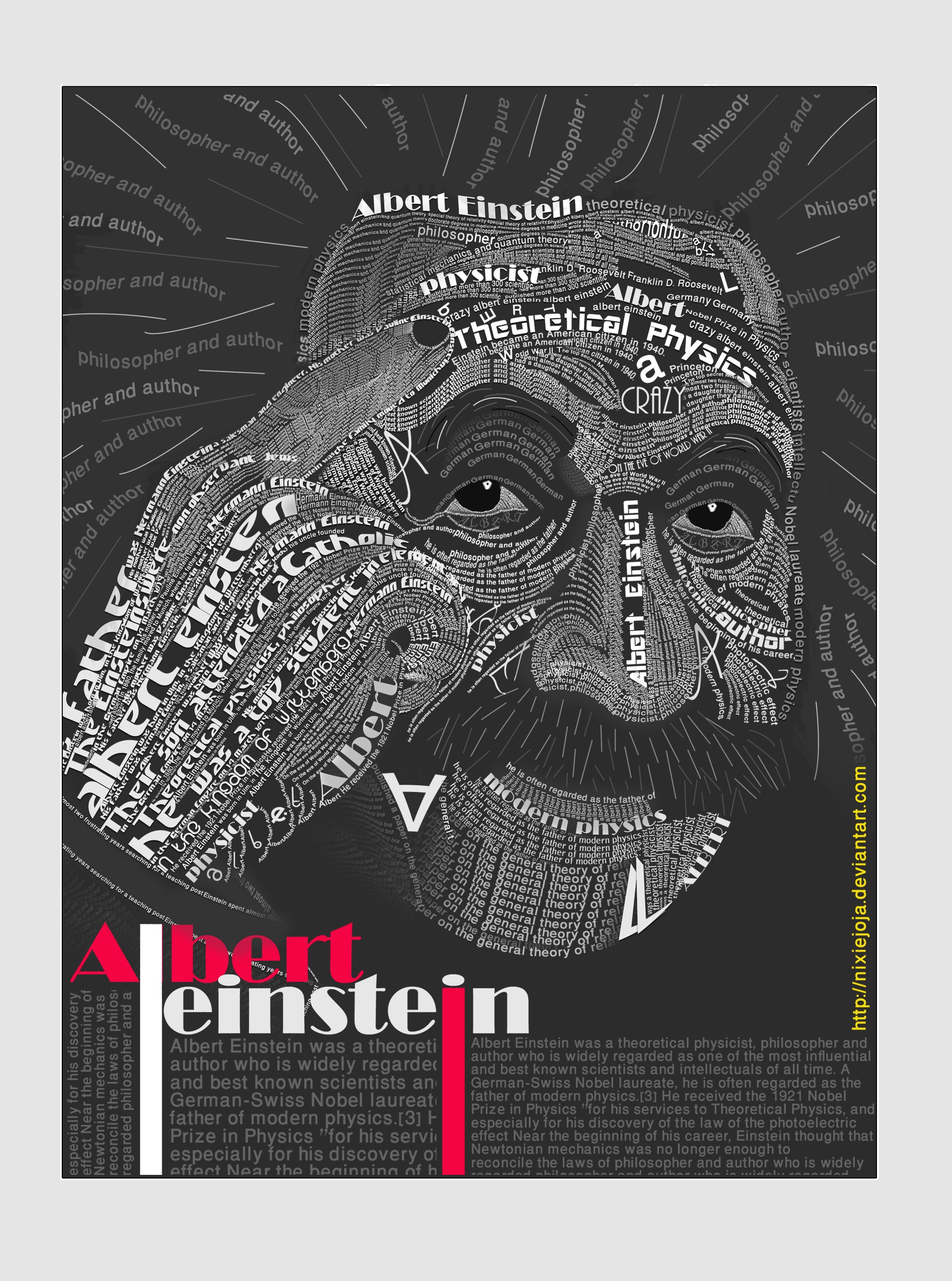 Albert Einstein, Typography, Typographic Portraits Wallpaper