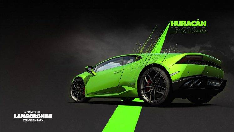 Driveclub, Video Games, Lamborghini, Lamborghini Huracan LP 610 4, Green Cars HD Wallpaper Desktop Background