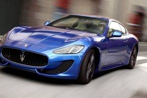 car, Maserati, Maserati GranTurismo, Blue Cars