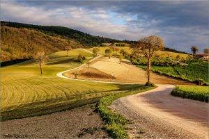nature, Landscape, Italy, Trees, Hill, Field, Forest, Road, Grass, House, Clouds, Shadow