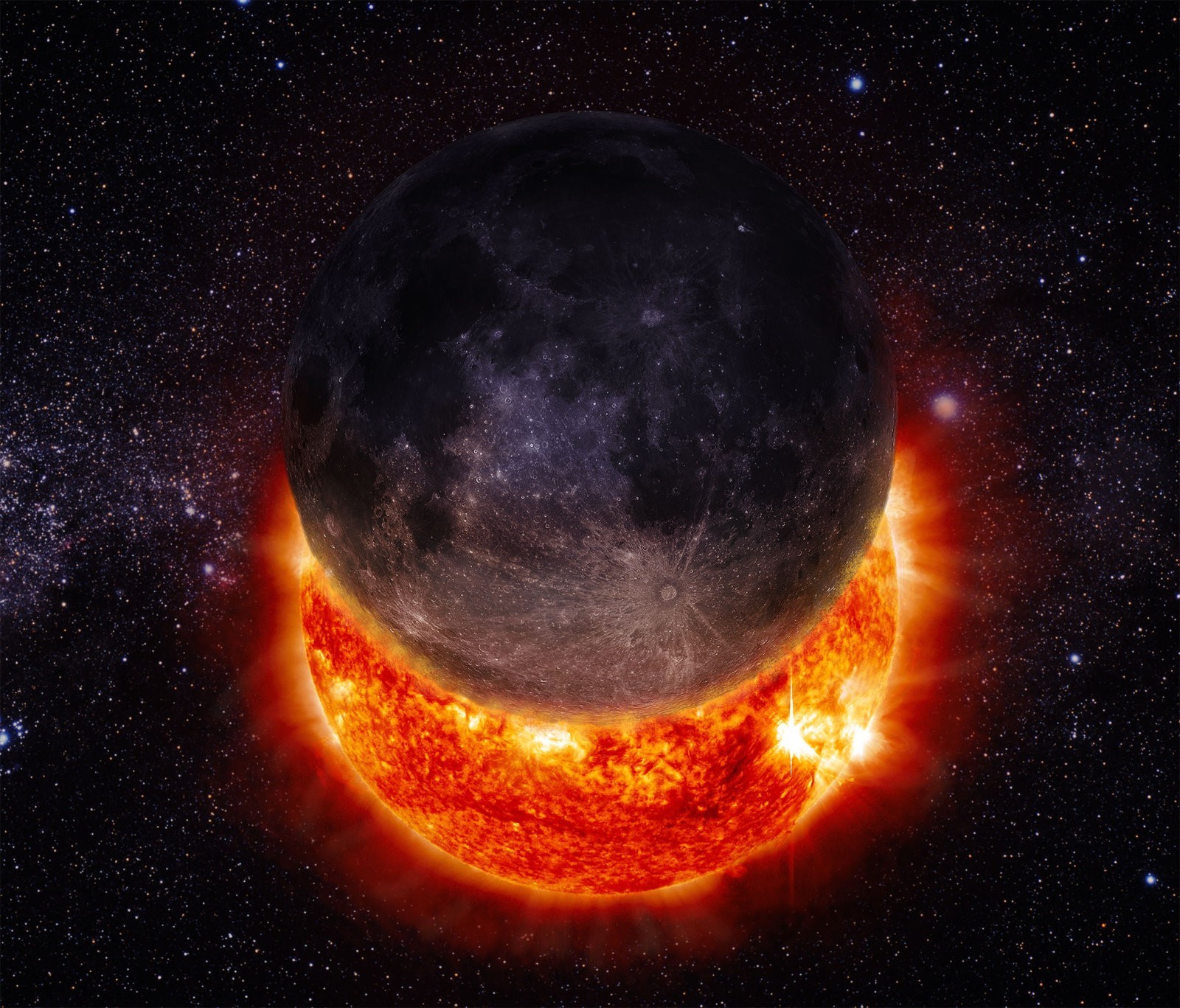 space, Universe, Sun, Moon, Solar Eclipse, Stars Wallpaper