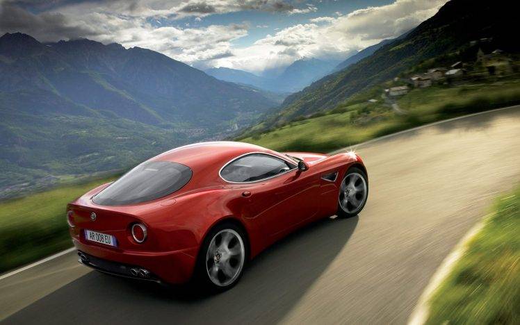 Alfa Romeo, Alfa Romeo 8C, Car, Red Cars HD Wallpaper Desktop Background