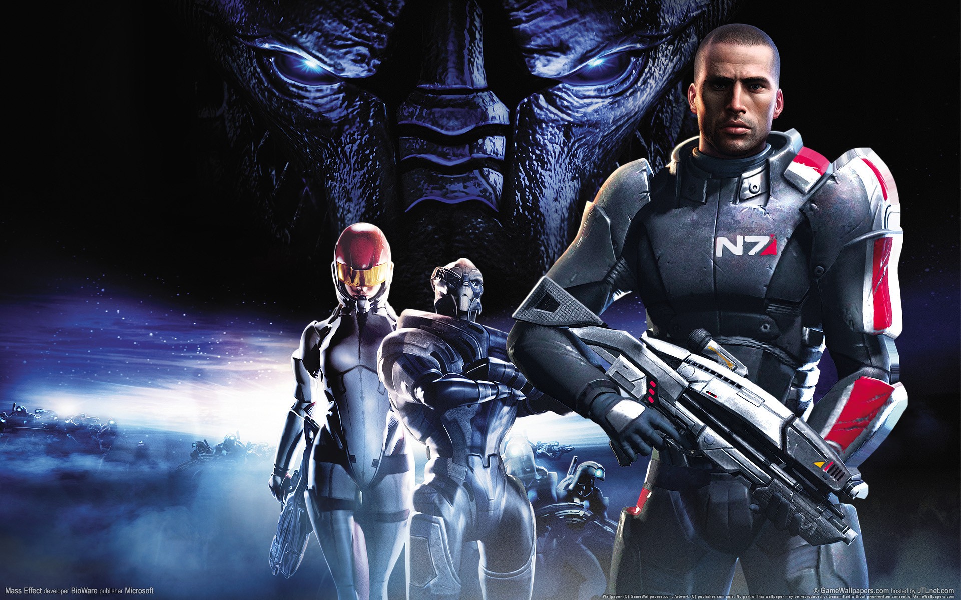 Mass Effect, Commander Shepard, Ashley Williams, Garrus Vakarian Wallpaper