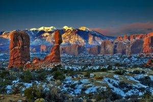 nature, Landscape, Hill, Mountain, Arches National Park, Utah, USA