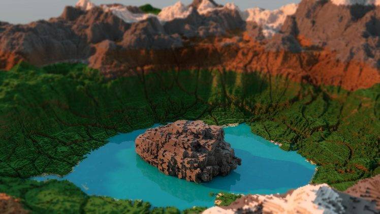 Minecraft, Video Games, Tilt Shift, Landscape HD Wallpaper Desktop Background