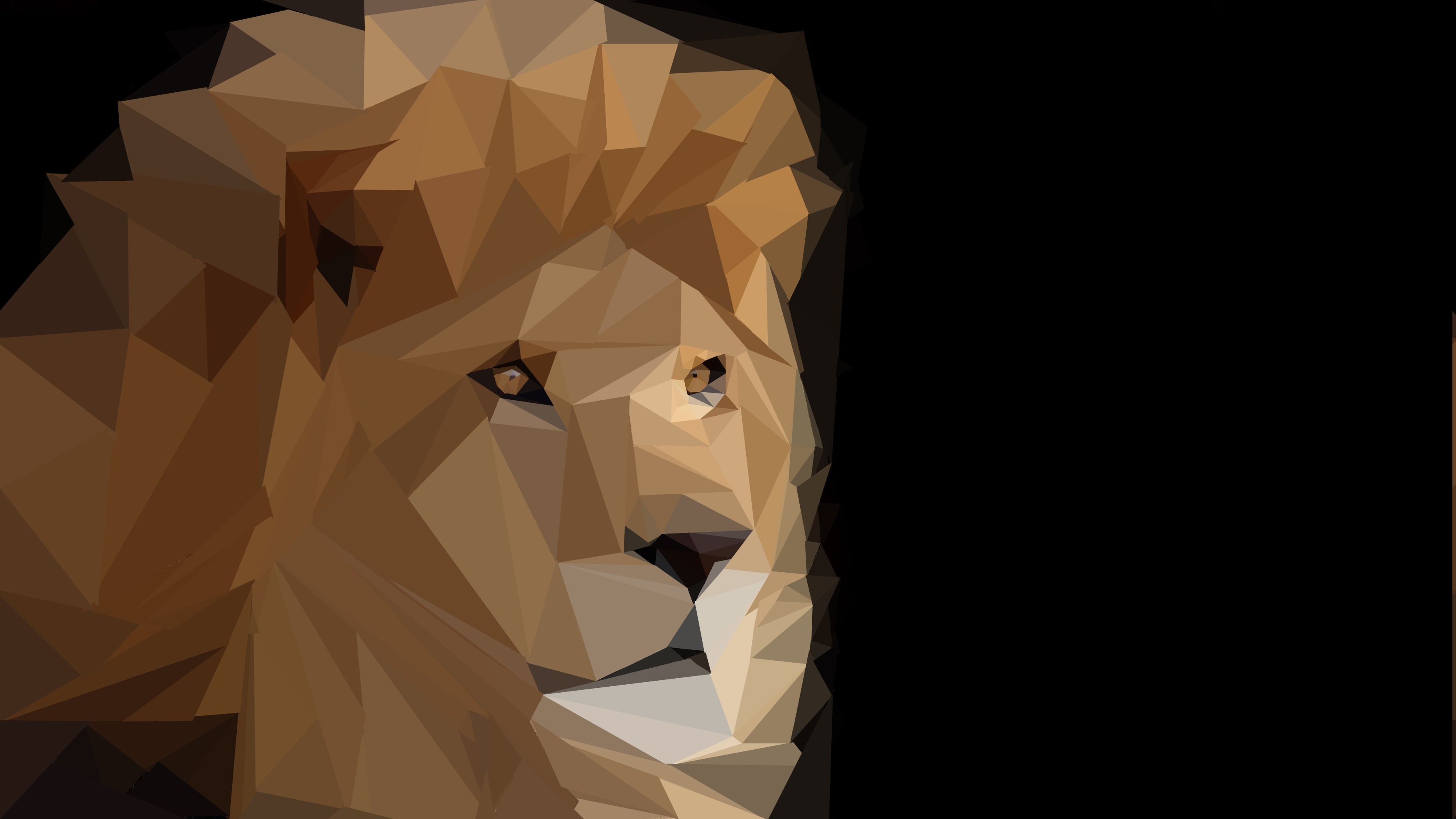lion, Animals, Low Poly, Digital Art, Artwork, Black Background Wallpaper
