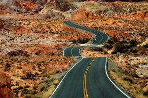 road, Desert, Landscape