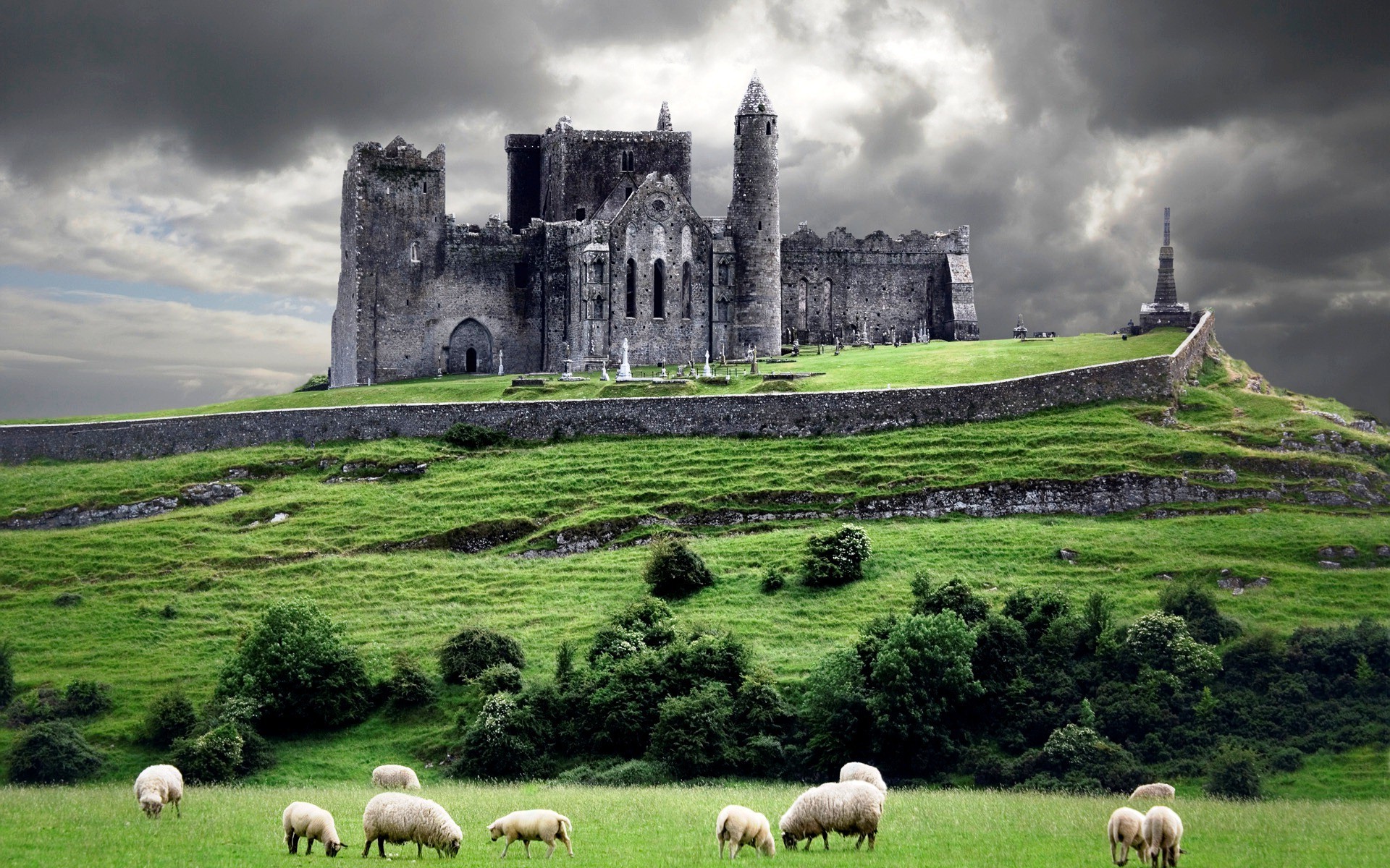 landscape, Castle, HDR, Sheep Wallpapers HD / Desktop and Mobile