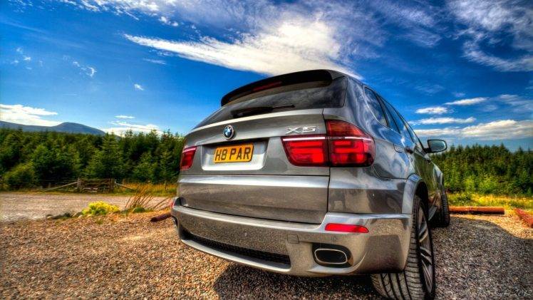 BMW, BMW X5, Car, Clouds, Forest, HDR HD Wallpaper Desktop Background