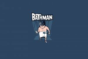 minimalism, Humor, Simple Background, Batman, Bath, Comics, Logo, Brush, Flip Flops, Towel, Blue Background