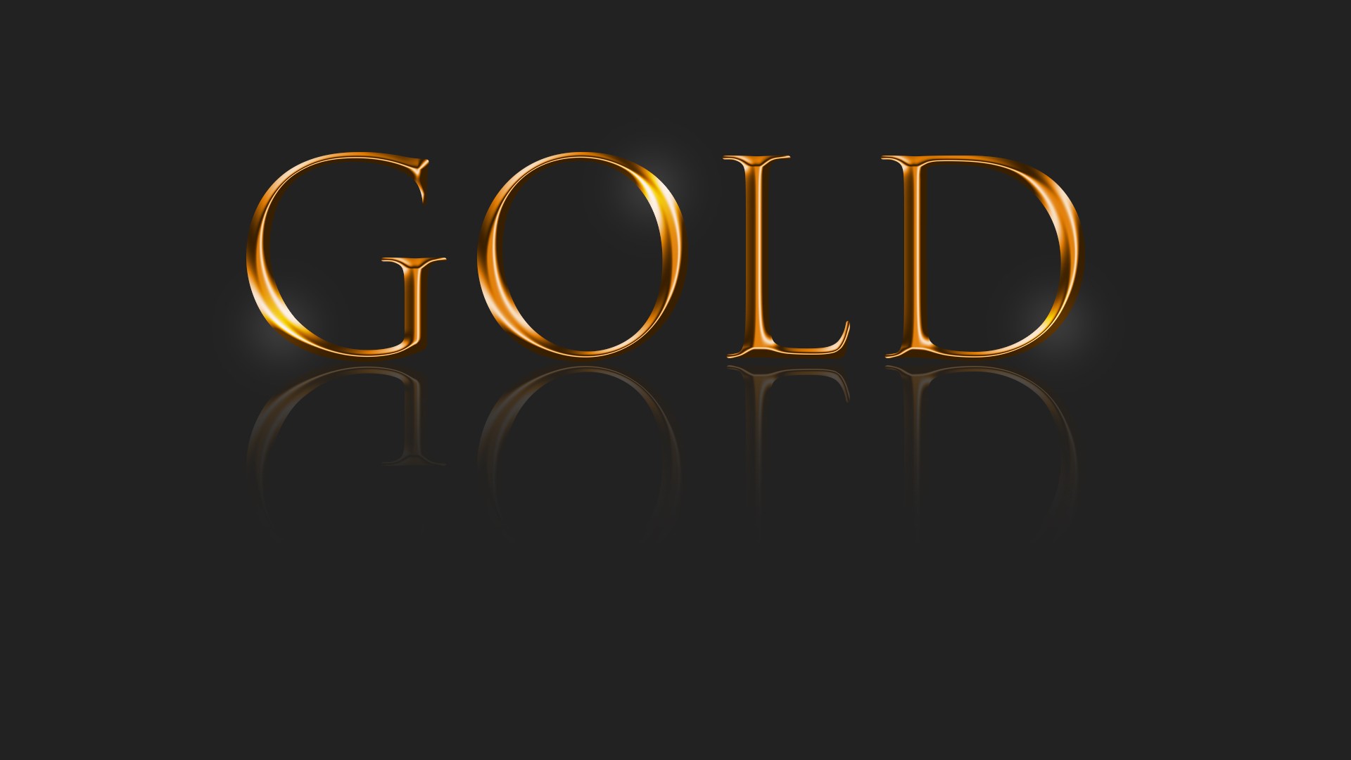 gold, Typography, Reflection, Gray Background Wallpaper