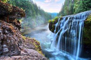 canyon, Waterfall, River, Forest, Nature, Landscape, Dusk