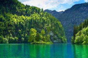 lake, Nature, Landscape, Germany, Mountain, Forest, Water, Trees