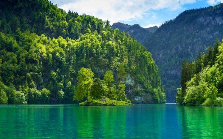 lake, Nature, Landscape, Germany, Mountain, Forest, Water, Trees HD Wallpaper Desktop Background