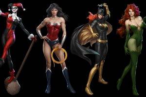 DC Comics, Batgirl, Poison Ivy, Wonder Woman, Harley Quinn