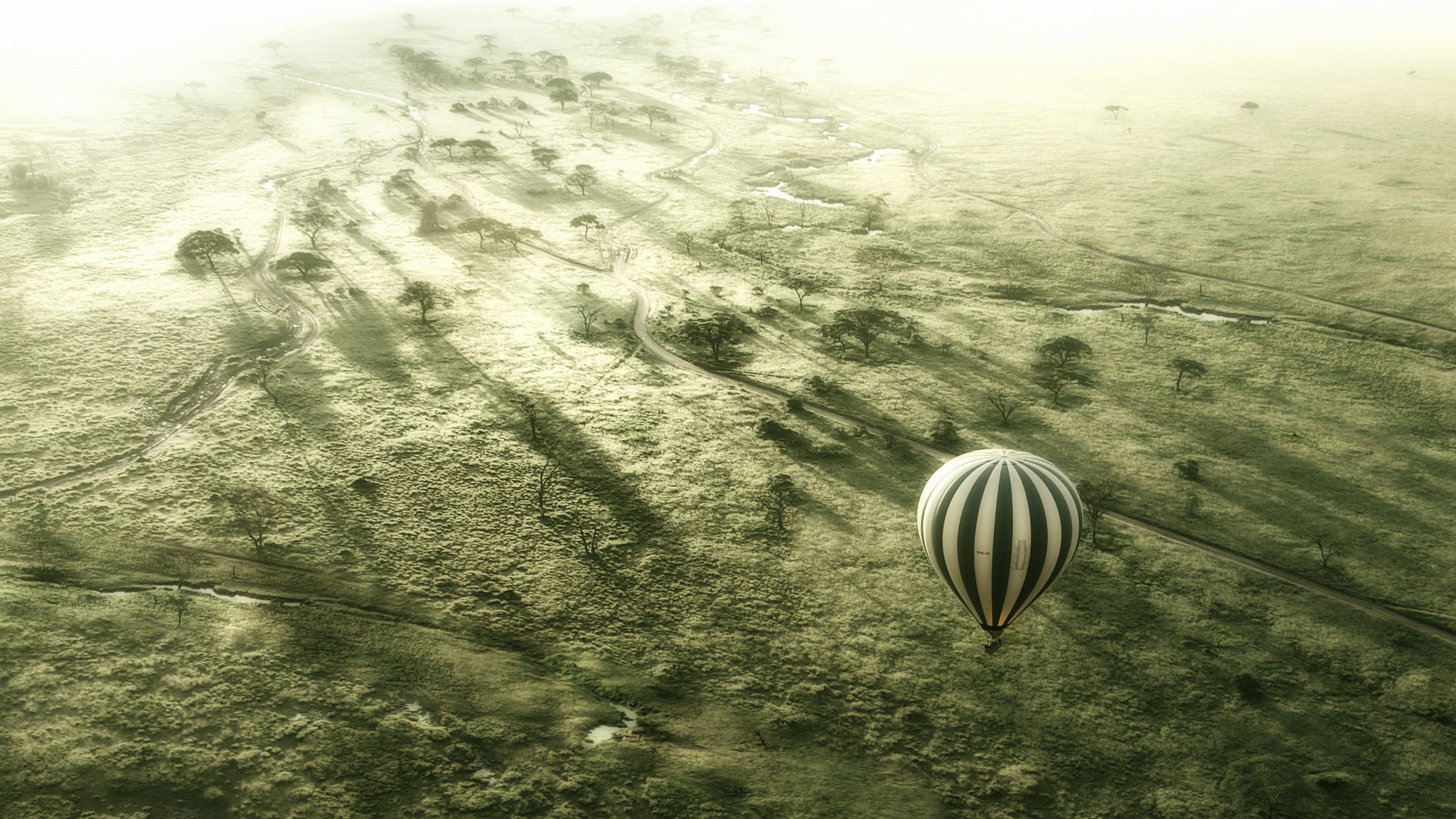 Serengeti, Africa, Nature, Landscape, Hot Air Balloons Wallpaper