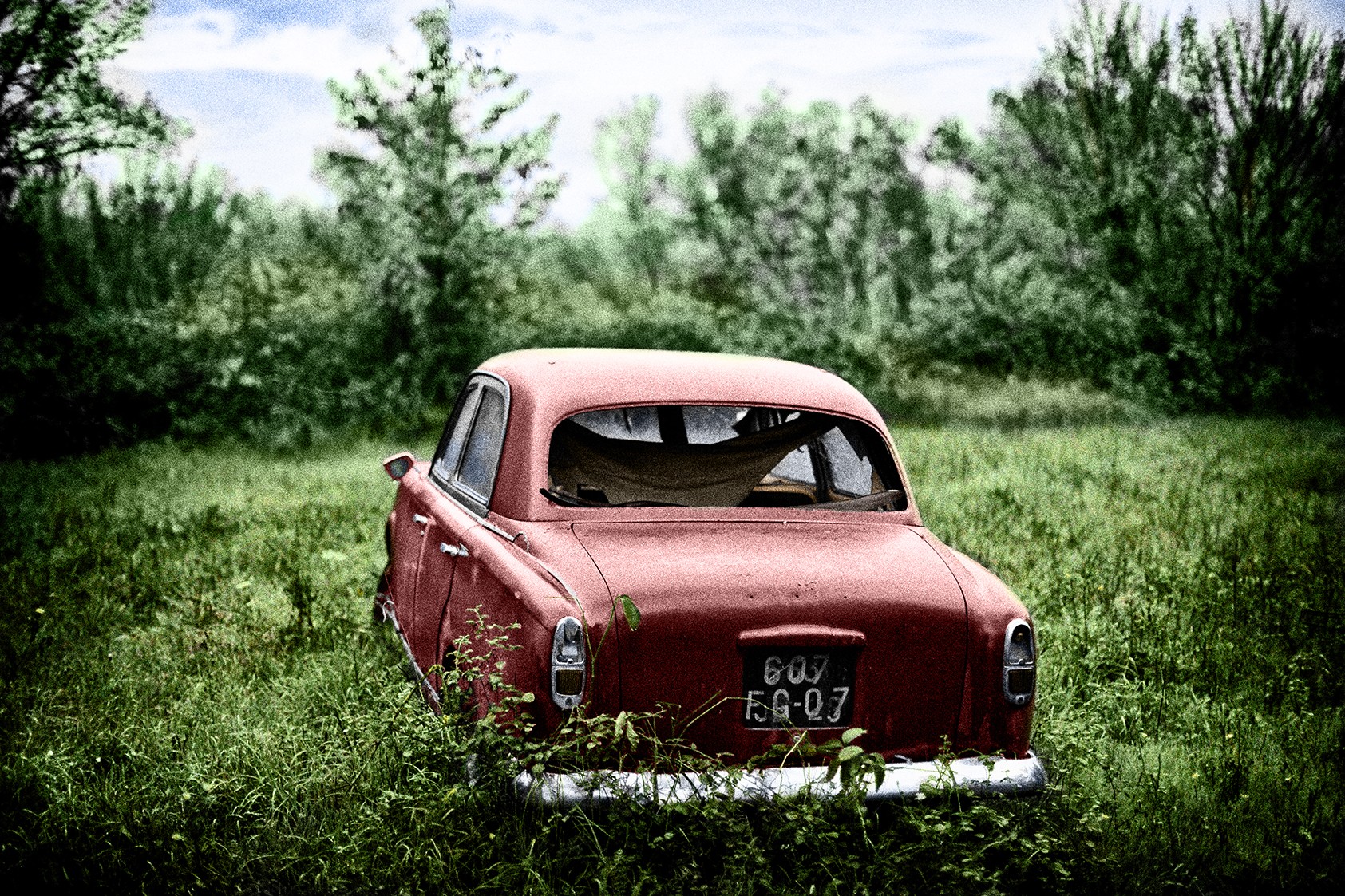 colorized Photos, Car, Abandoned Wallpaper