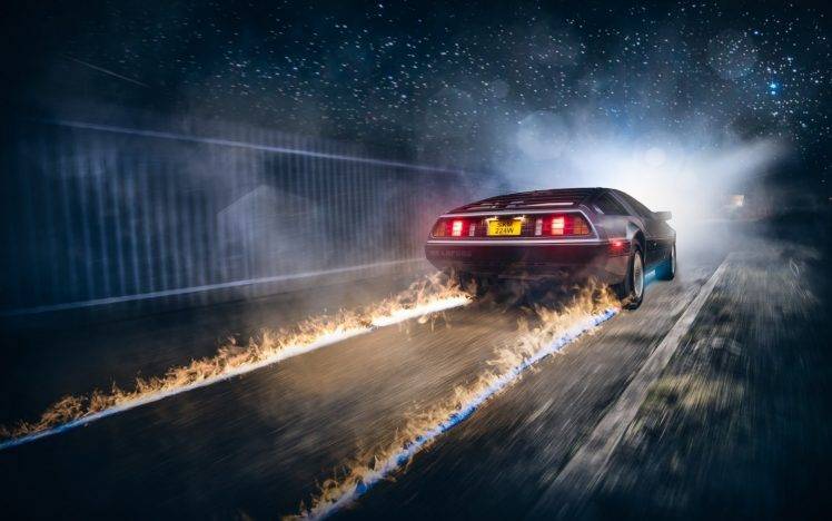 movies, Artwork, DeLorean, Back To The Future, Car, Fire HD Wallpaper Desktop Background