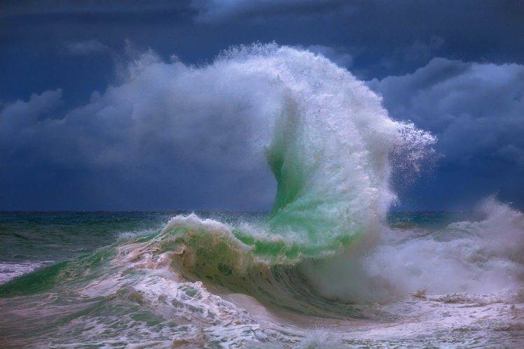 waves, Sea, Wind, Clouds, Nature, Landscape, Water HD Wallpaper Desktop Background
