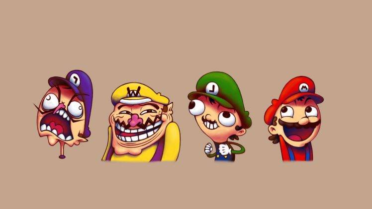 video Games, Super Mario, Mario Bros., Troll Face, Humor, Wario, Luigi HD Wallpaper Desktop Background