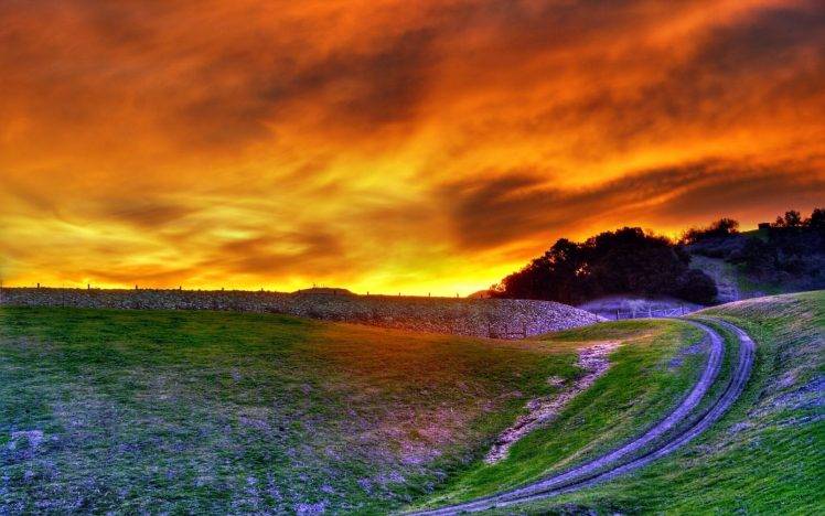 nature, Landscape, Sunset, Hill HD Wallpaper Desktop Background