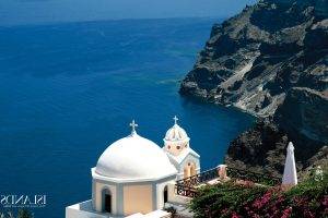 nature, Landscape, Greece, Santorini, Church