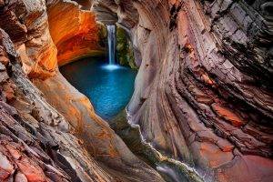 nature, Landscape, Waterfall, Canyon, Pond, Australia, Water, Rock