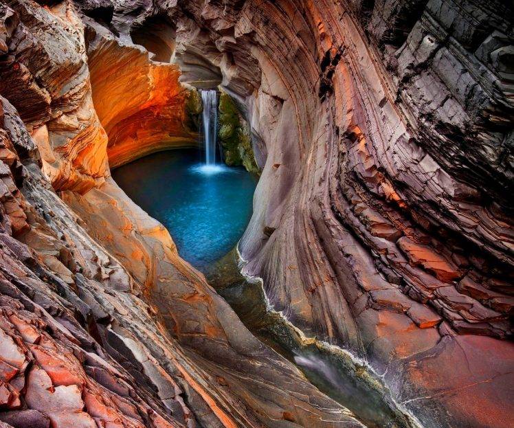 nature, Landscape, Waterfall, Canyon, Pond, Australia, Water, Rock HD Wallpaper Desktop Background