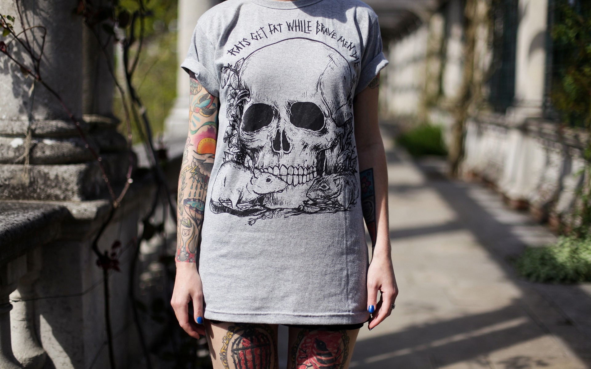 women, Skull, T shirt Wallpaper