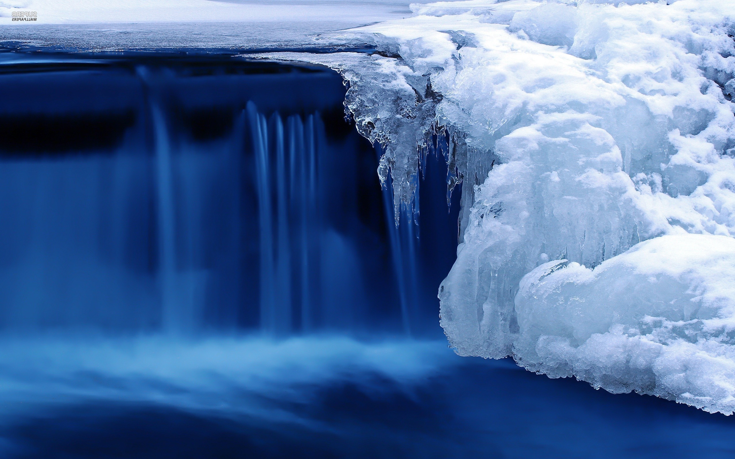 landscape, Winter, Ice, Waterfall, Nature Wallpaper