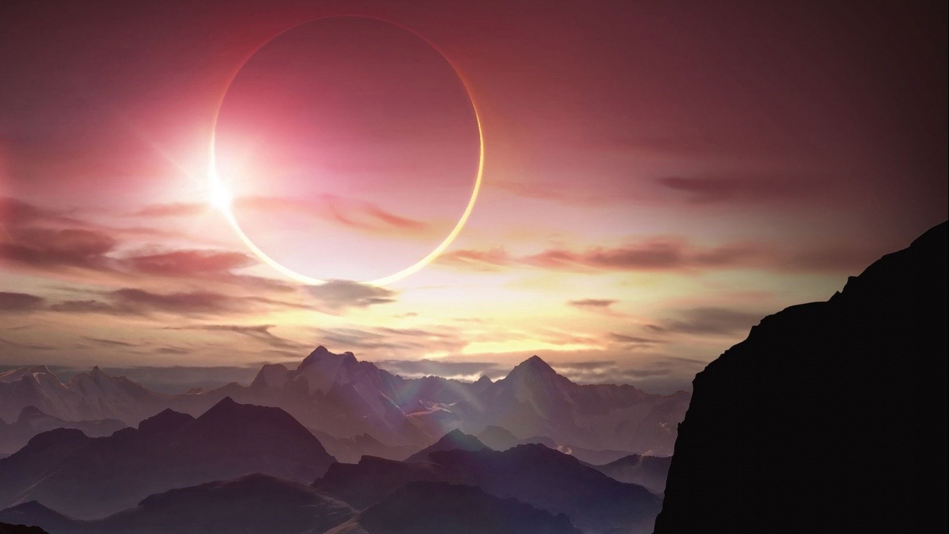 solar Eclipse, Landscape, Oppo Find 7 Wallpaper