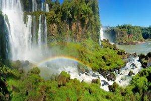 nature, Landscape, Waterfall, Rainbows