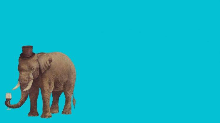 elephants, Minimalism, Animals HD Wallpaper Desktop Background