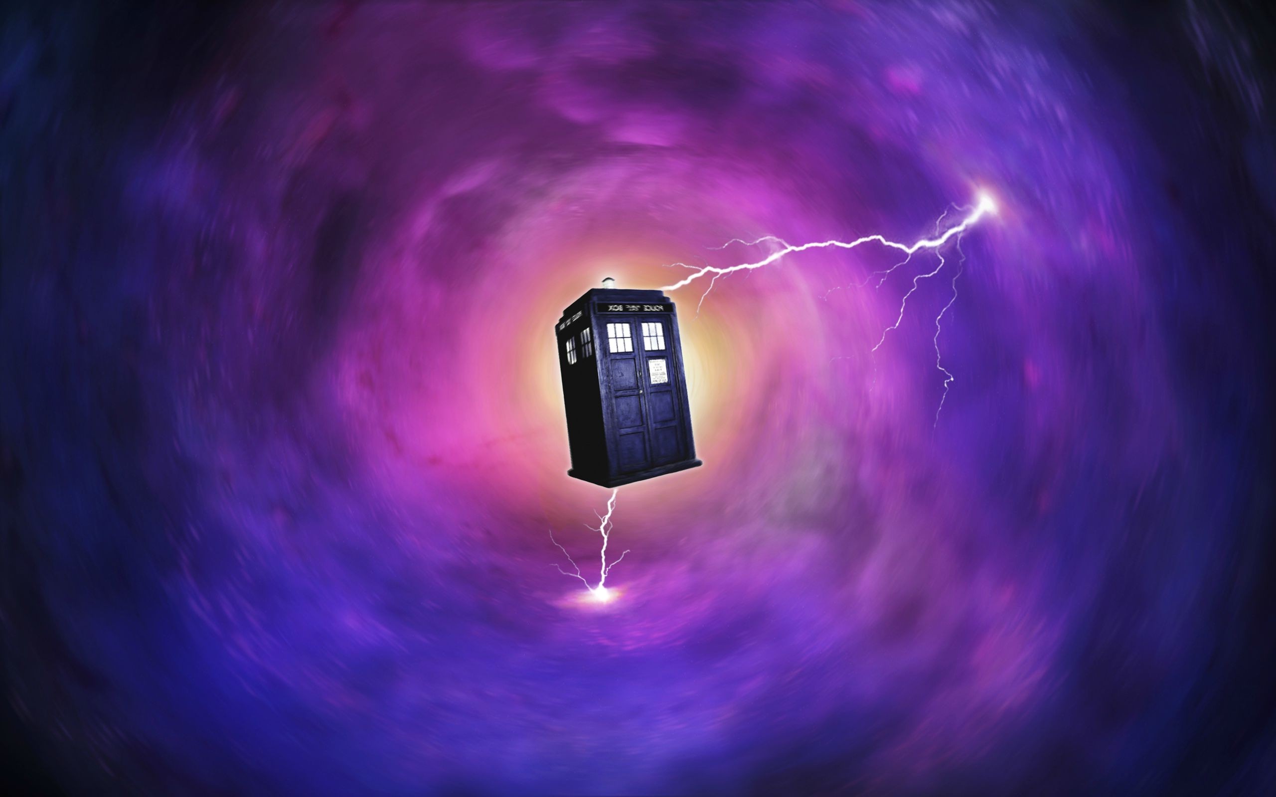 lightning, TARDIS, Space, Doctor Who Wallpaper