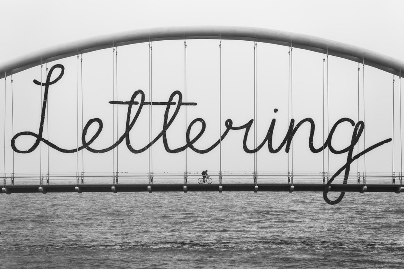 monochrome, Bridge, Typography Wallpaper