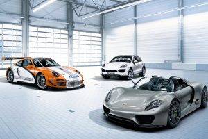 car, Porsche, Porsche 911 GT3, Porsche 918 Spyder, Porsche Cayenne