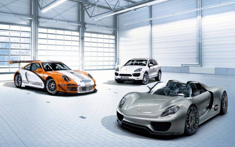 car, Porsche, Porsche 911 GT3, Porsche 918 Spyder, Porsche Cayenne HD Wallpaper Desktop Background