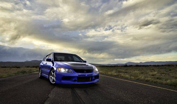 car, Mitsubishi Lancer, Blue Cars HD Wallpaper Desktop Background