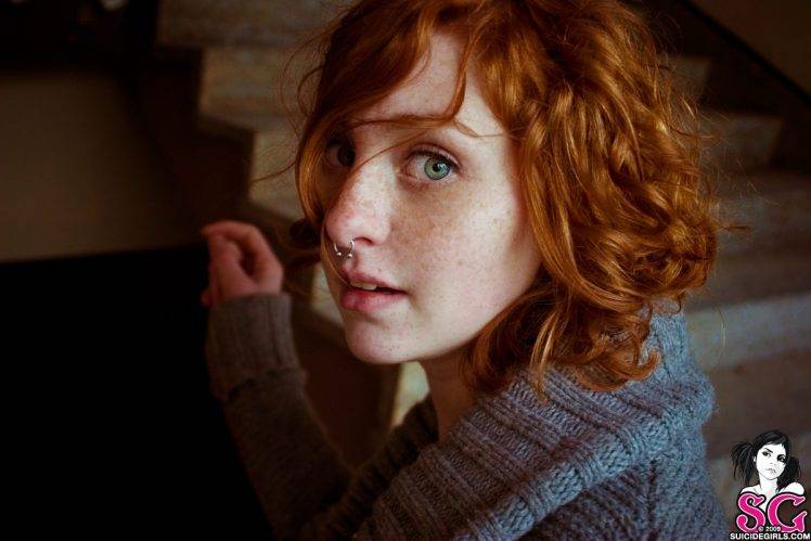 Redhead Women Face Suicide Girls Piercing Wallpapers