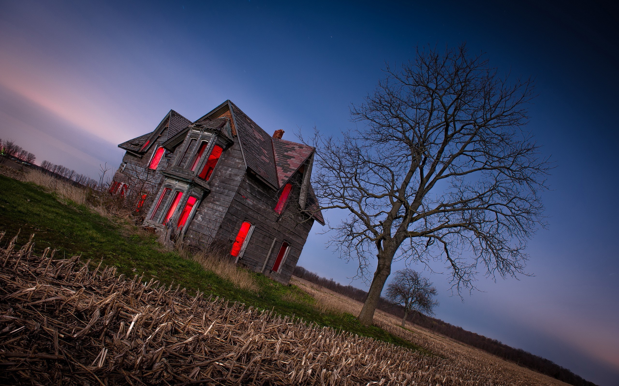 scarry, House, Landscape, Field Wallpaper