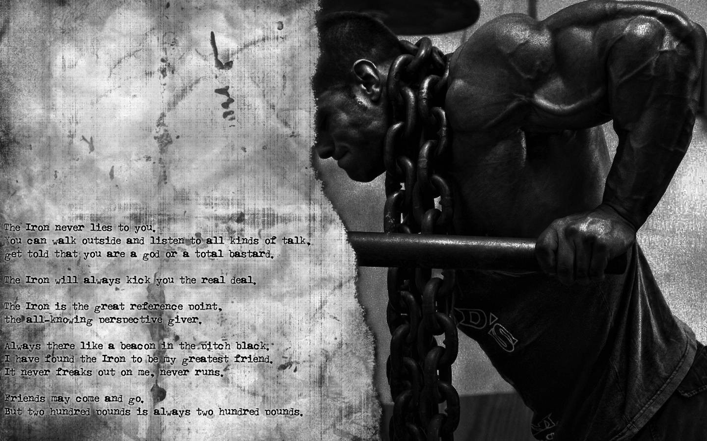 bodybuilding, Working Out, Sports, Monochrome, Quote Wallpaper