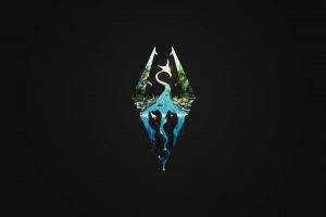 logo, The Elder Scrolls V: Skyrim, Video Games, Minimalism