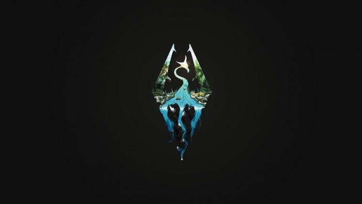 logo, The Elder Scrolls V: Skyrim, Video Games, Minimalism HD Wallpaper Desktop Background