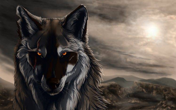 wolf, Artwork, Digital Art, Animals HD Wallpaper Desktop Background