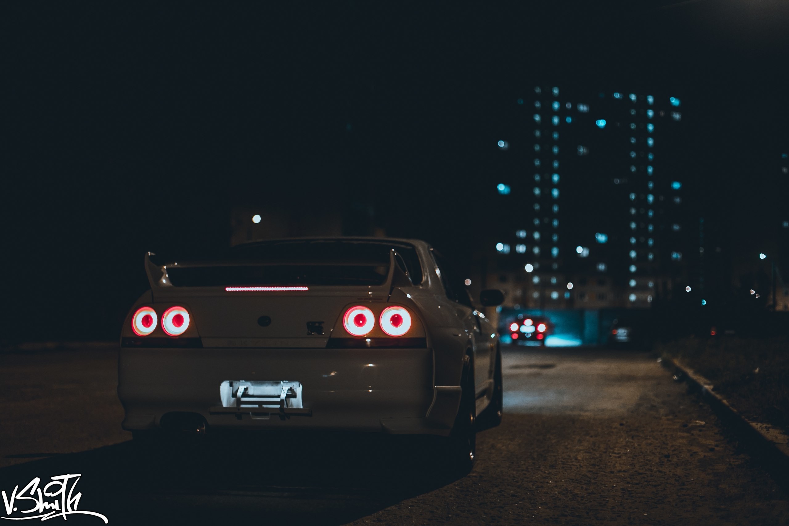 car, Nissan Skyline GT R, Lights Wallpaper