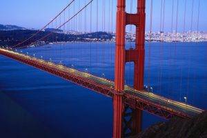 landscape, Golden Gate Bridge, Bridge, Sea, Lights