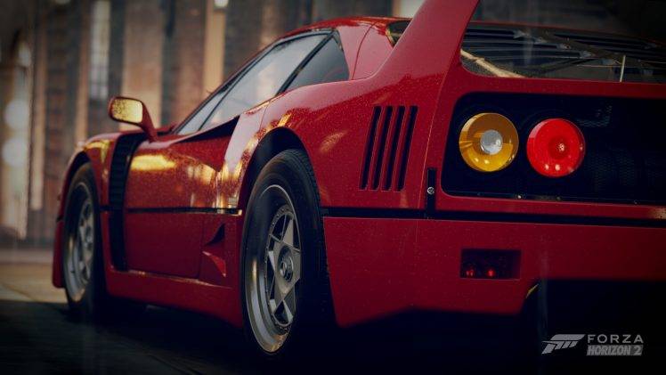 Ferrari, Car, Forza Horizon 2, Ferrari F40, F40, Red Cars, Vignette HD Wallpaper Desktop Background