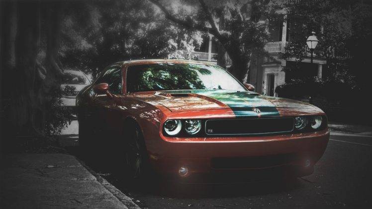 car, Blurred, Dodge Challenger SRT HD Wallpaper Desktop Background
