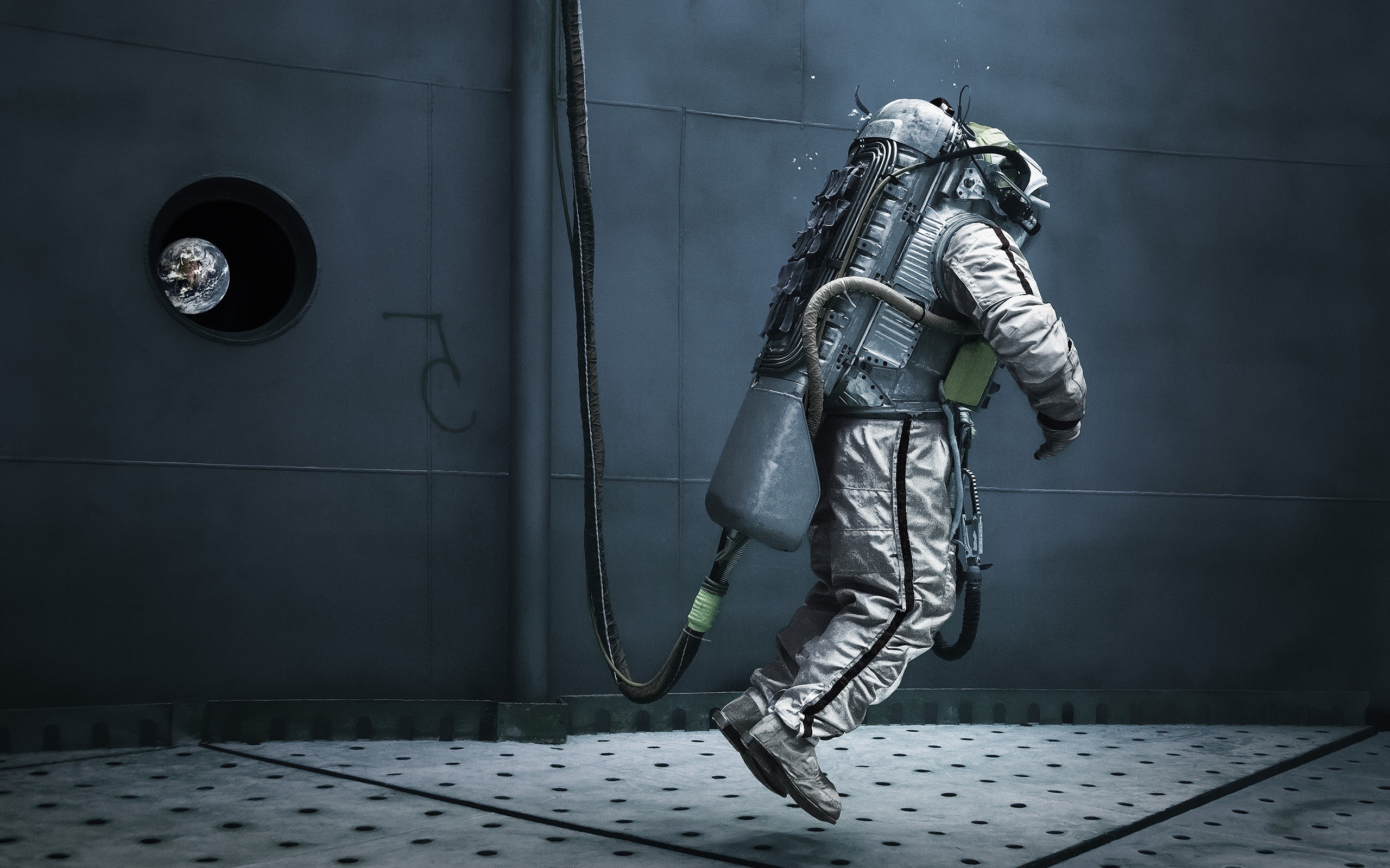 astronaut, Earth, Space, Floating, Numbers, Machine, Window Wallpaper