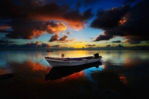 landscape, Nature, Boat, Sunset